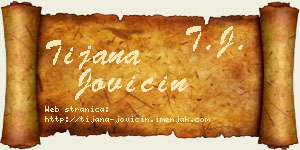 Tijana Jovičin vizit kartica